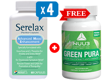 BUY 4 BOTTLES OF SERELAX <br>+ GREEN PURA FREE